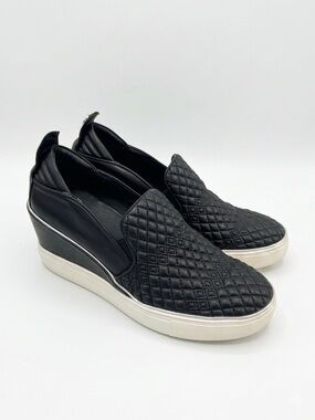 WISHBONE Quilted Slip-On Wedge Sneakers - AS IS